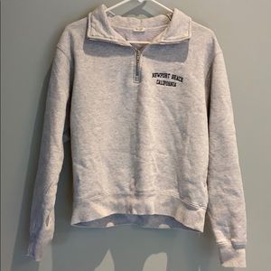 Brandy Melville Light Grey Quarter Zip Up Sweater